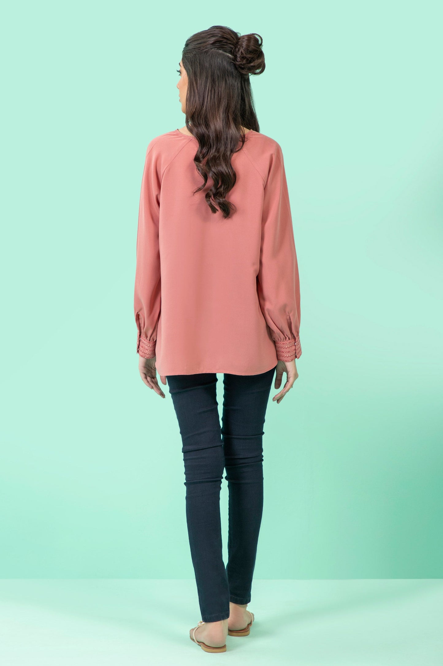 Stitched 1 Piece Embroidered Crepe Shirt