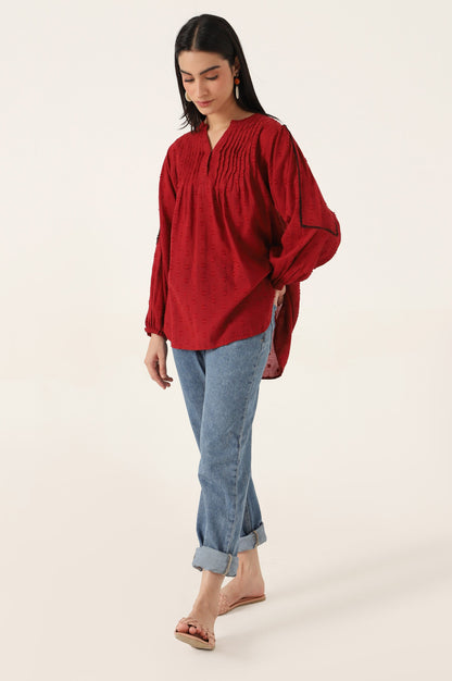 Stitched 1 Piece Embellished Brochia Shirt