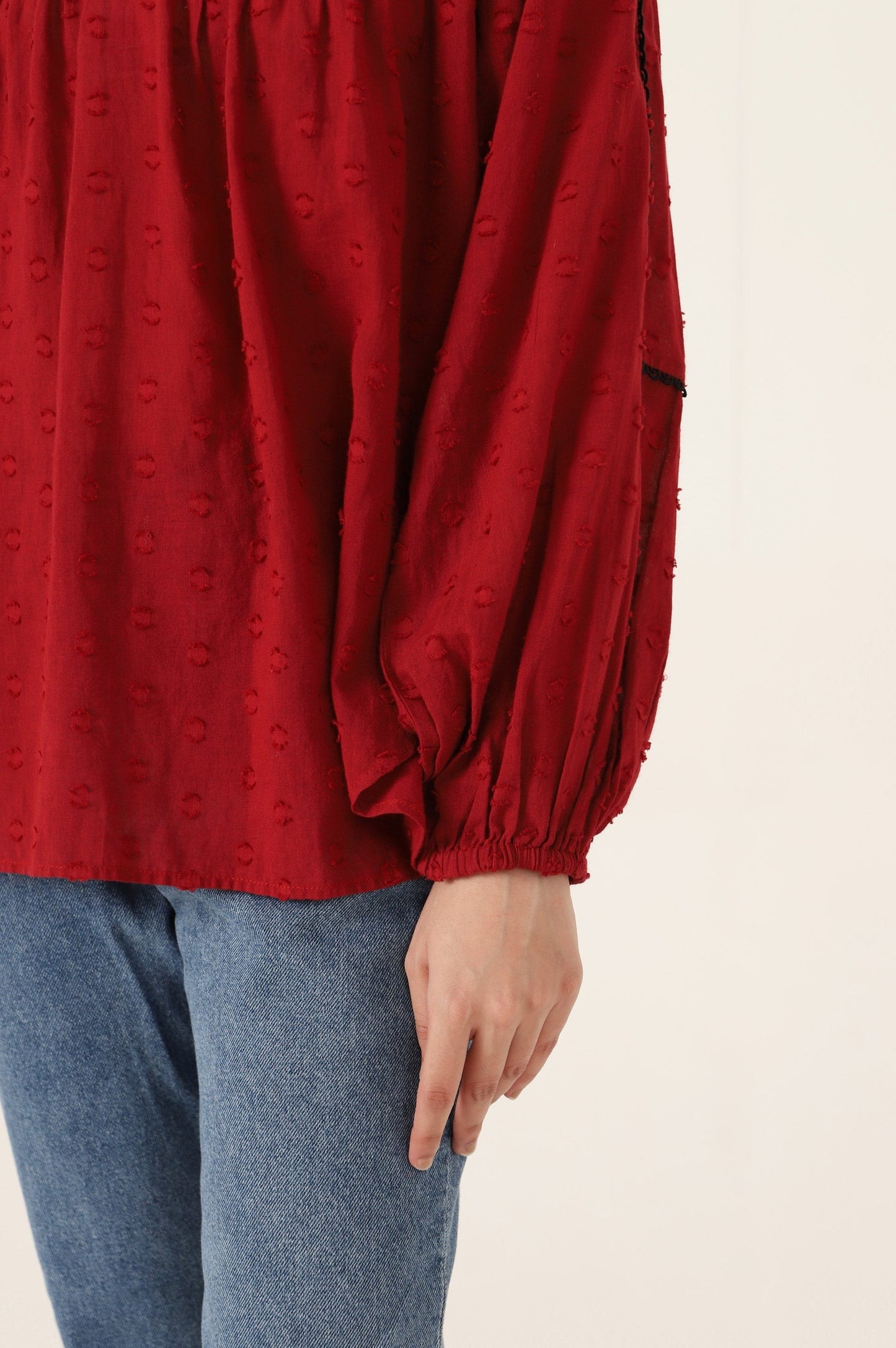 Stitched 1 Piece Embellished Brochia Shirt