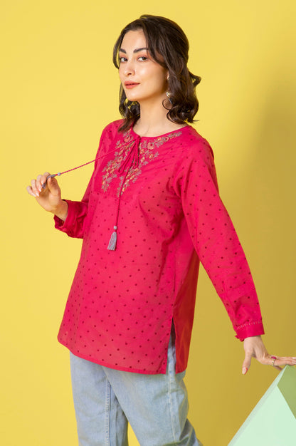 Stitched 1 Piece Embroidered Cambric Shirt