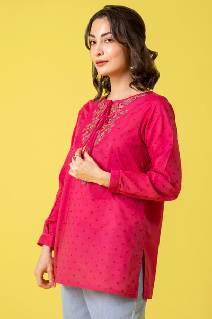 Stitched 1 Piece Embroidered Cambric Shirt