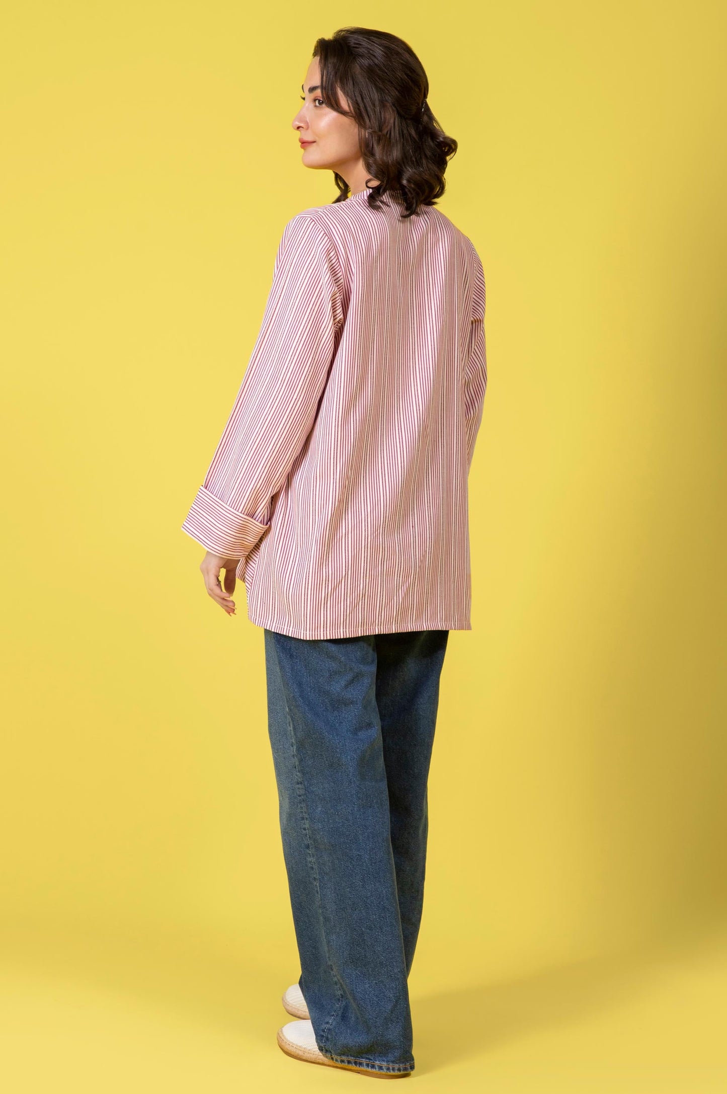 Stitched 1 Piece Embroidered Yarn Dyed Shirt