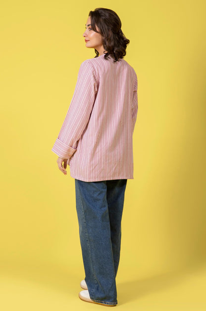 Stitched 1 Piece Embroidered Yarn Dyed Shirt