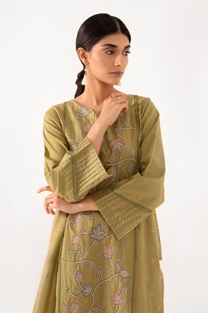 Stitched 1 Piece Embroidered Cambric Shirt