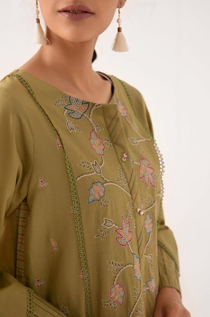 Stitched 1 Piece Embroidered Cambric Shirt