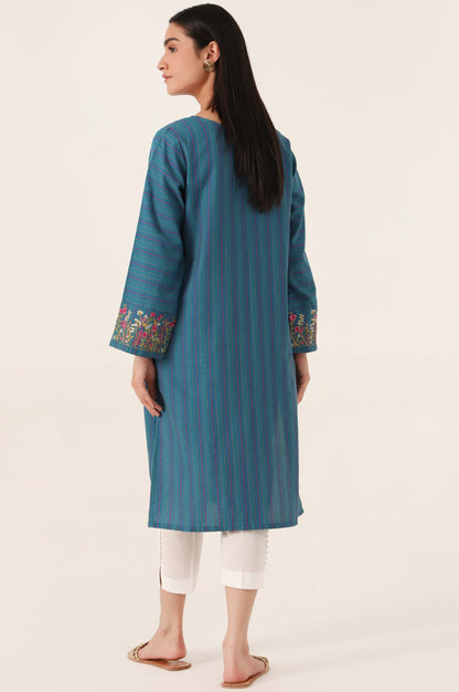 Stitched 1 Piece Embroidered Yarn Dyed Shirt