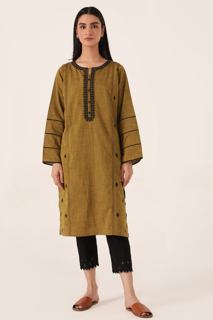 Stitched 1 Piece Embroidered Yarn Dyed Shirt