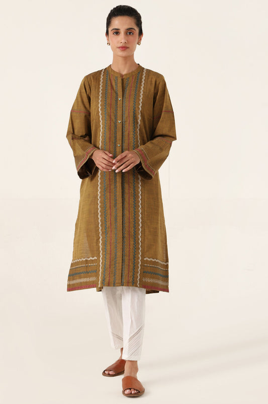 Stitched 1 Piece Embroidered Yarn Dyed Shirt