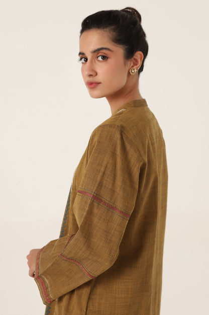 Stitched 1 Piece Embroidered Yarn Dyed Shirt