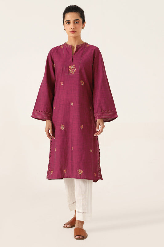 Stitched 1 Piece Embroidered Yarn Dyed Shirt