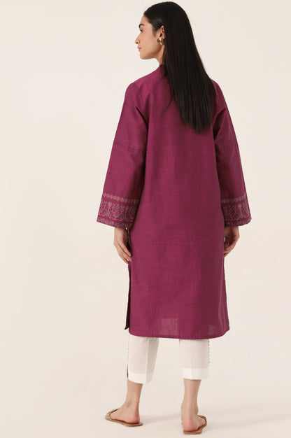 Stitched 1 Piece Embroidered Yarn Dyed Shirt