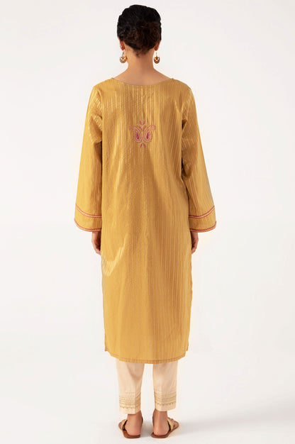 Stitched 1 Piece Embroidered Zari Lines Shirt