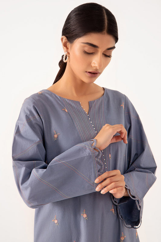 Stitched 1 Piece Embroidered Cambric Shirt