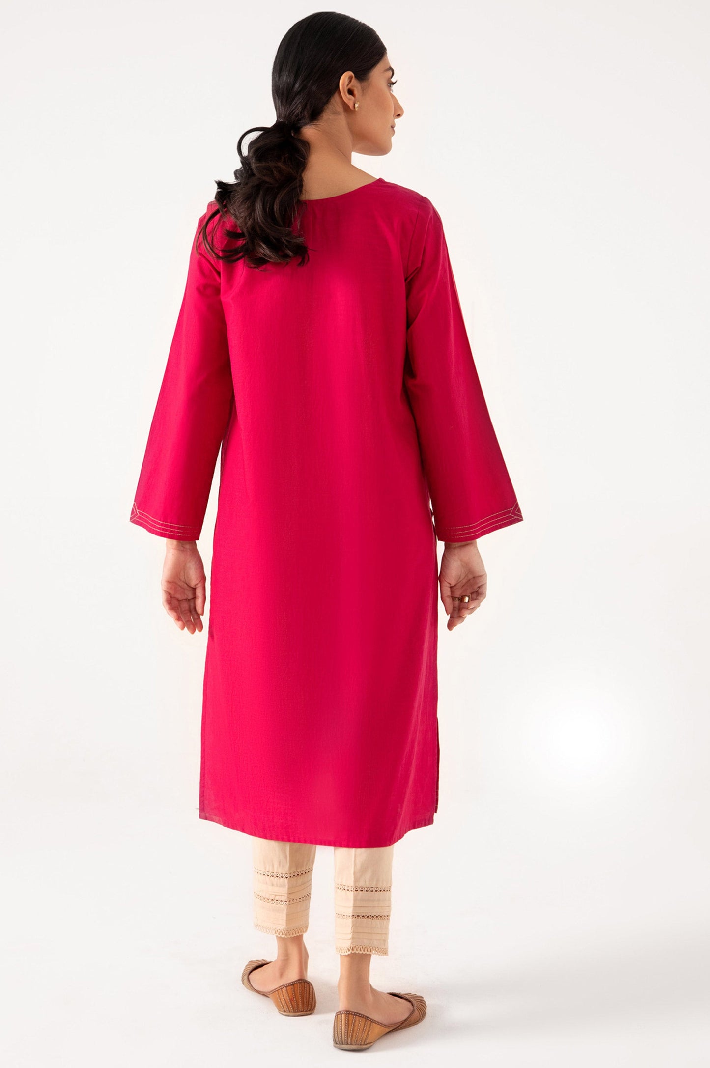 Stitched 1 Piece Embroidered Cambric Shirt