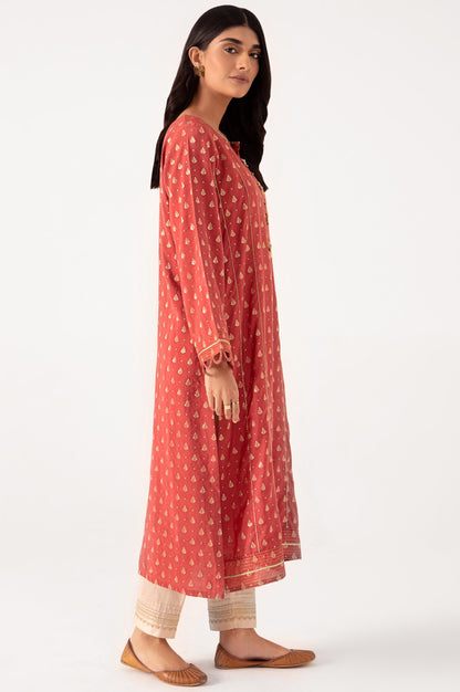 Stitched 1 Piece Embellished Jacquard Shirt