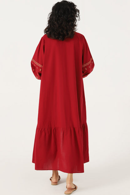 Stitched 1 Piece Embroidered Cambric Dress