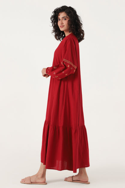 Stitched 1 Piece Embroidered Cambric Dress