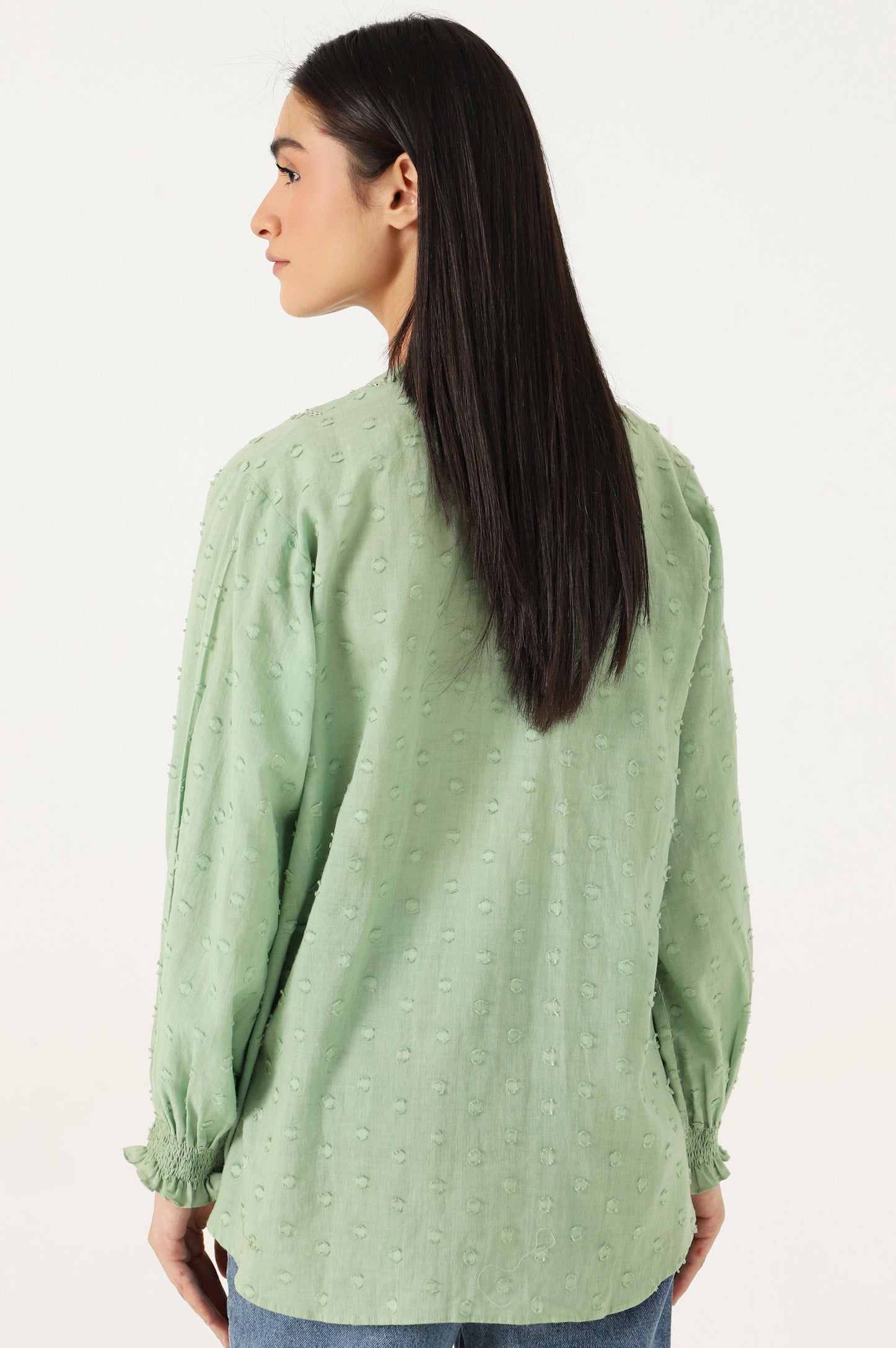 Stitched 1 Piece Embellished Brochia Shirt