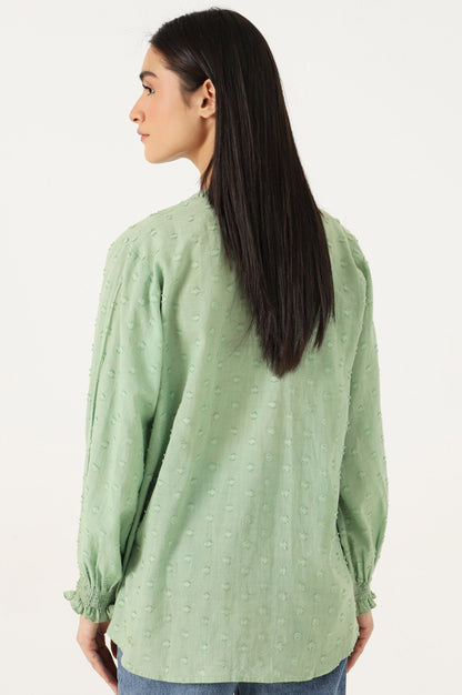 Stitched 1 Piece Embellished Brochia Shirt