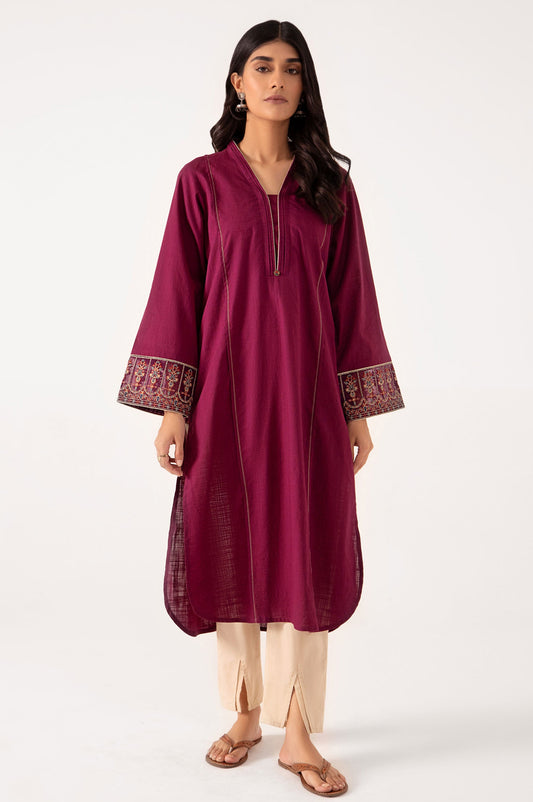 Stitched 1 Piece Embroidered Dobby Shirt