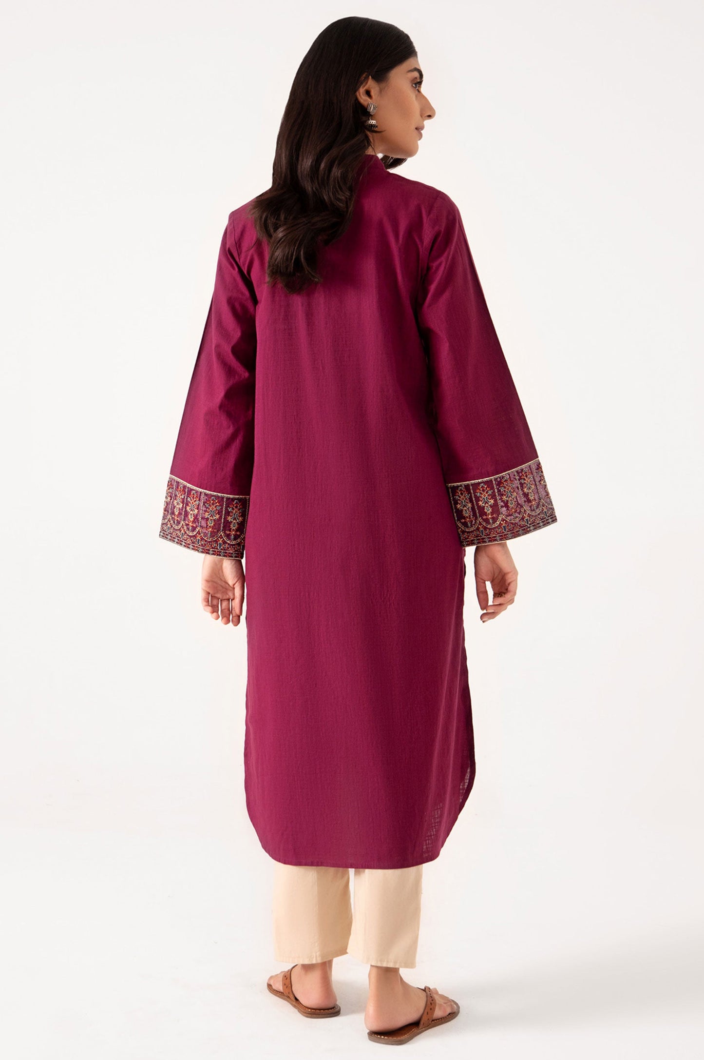 Stitched 1 Piece Embroidered Dobby Shirt