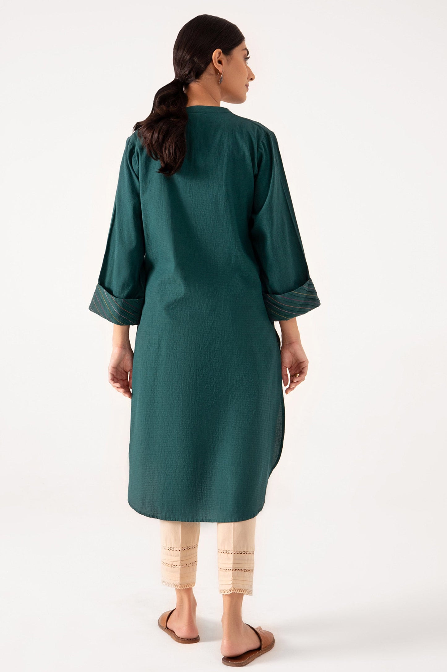 Stitched 1 Piece Embroidered Dobby Shirt