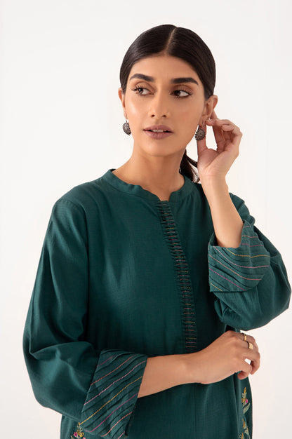 Stitched 1 Piece Embroidered Dobby Shirt