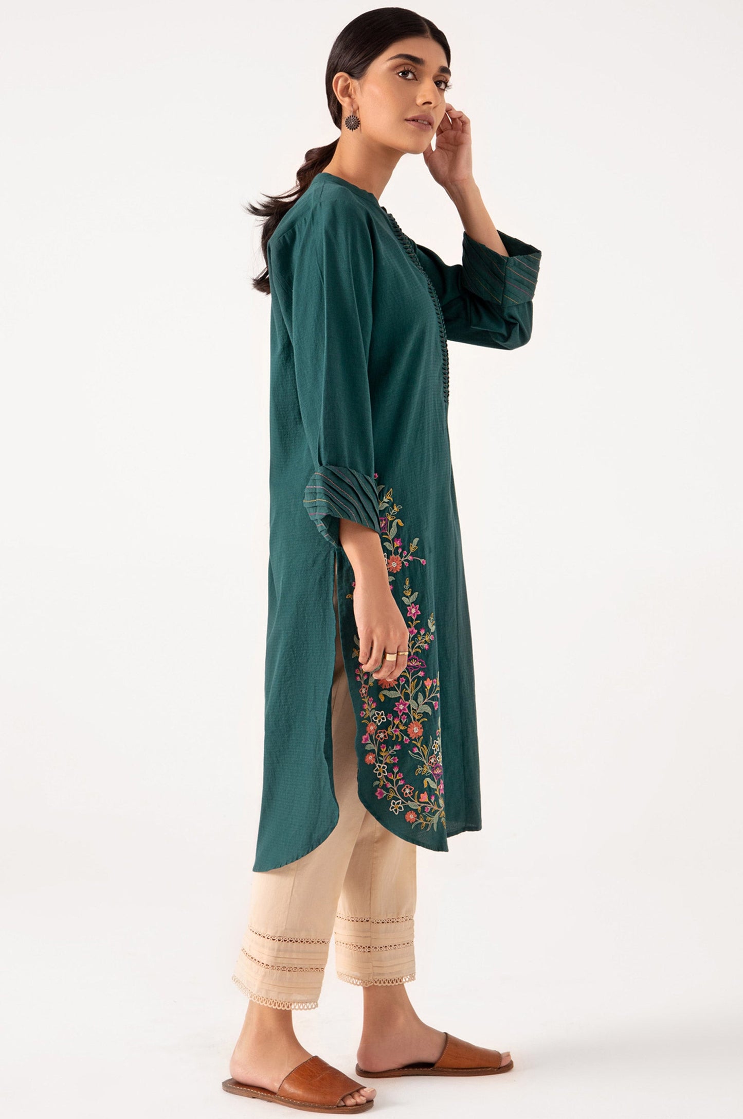 Stitched 1 Piece Embroidered Dobby Shirt