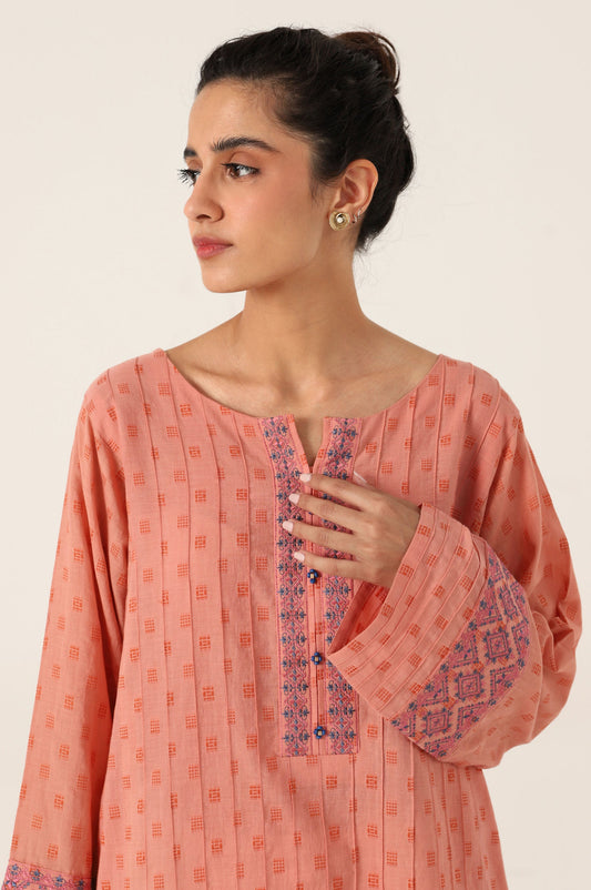 Stitched 1 Piece Embroidered Jacquard Shirt