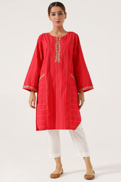 Stitched 1 Piece Embroidered Yarn Dyed Shirt