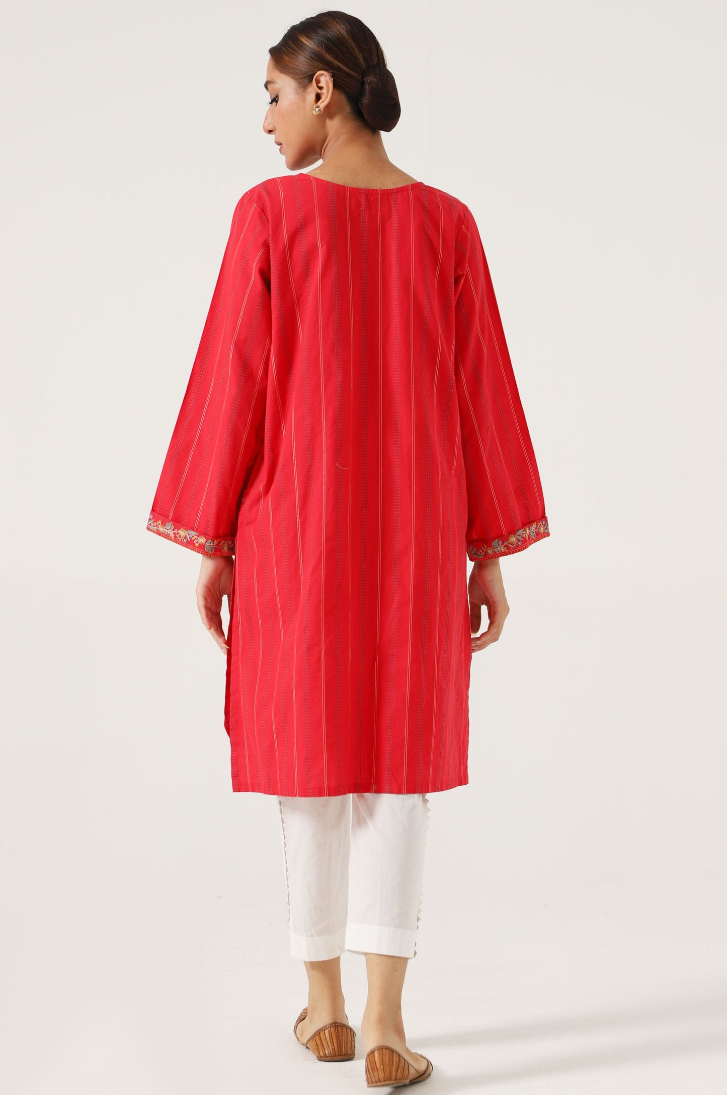 Stitched 1 Piece Embroidered Yarn Dyed Shirt