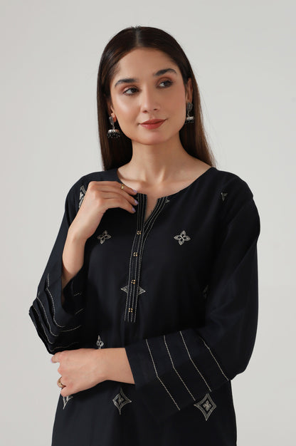 Stitched 1 Piece Embroidered Cambric Shirt