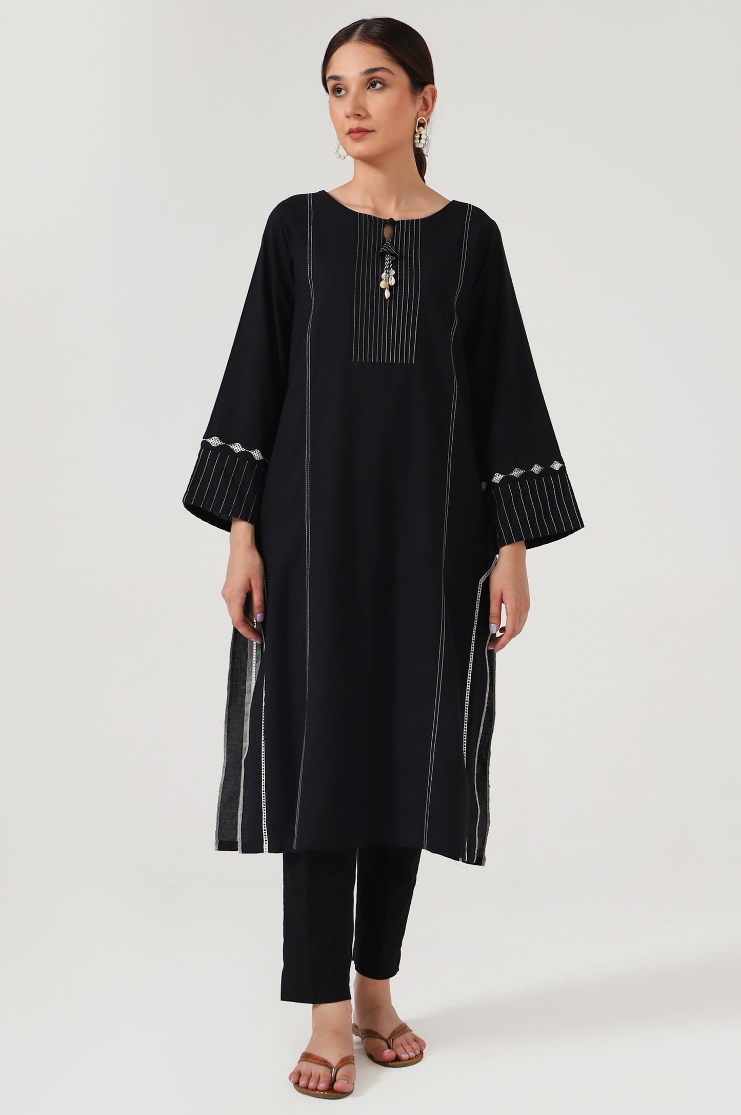 Stitched 1 Piece Stylized Cambric Shirt