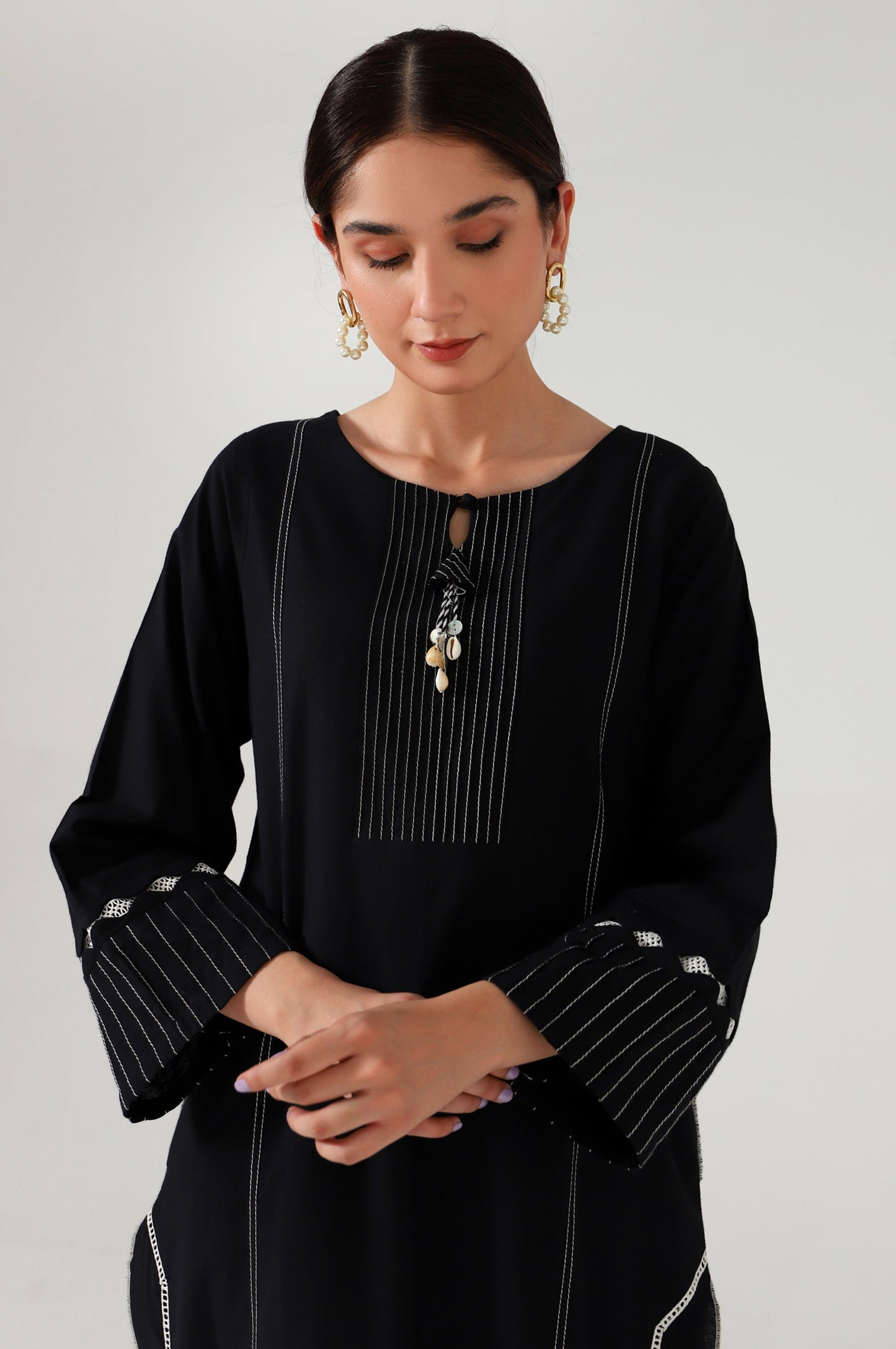 Stitched 1 Piece Stylized Cambric Shirt