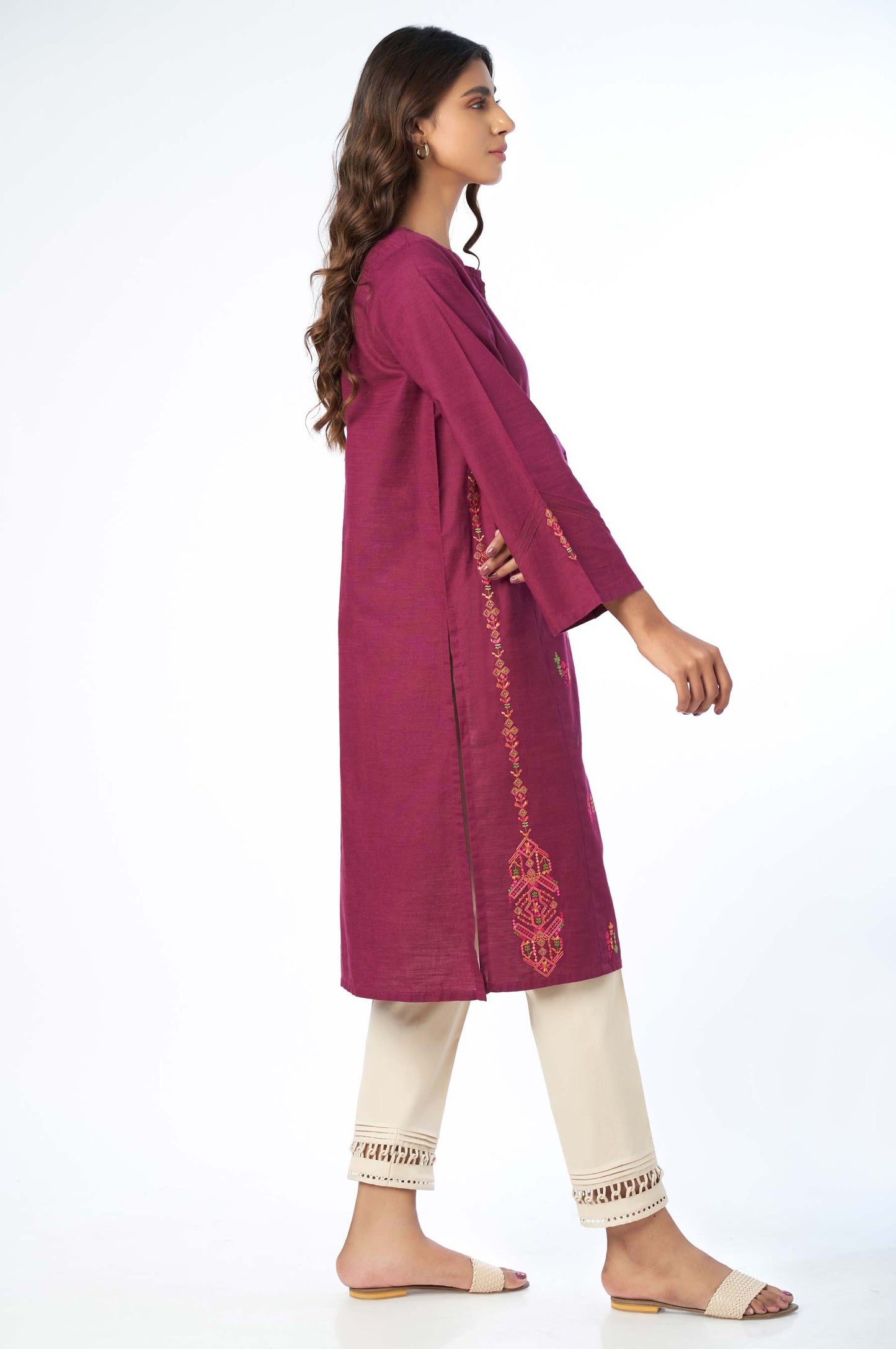 Stitched 1 Piece Embroidered Khaddar Shirt