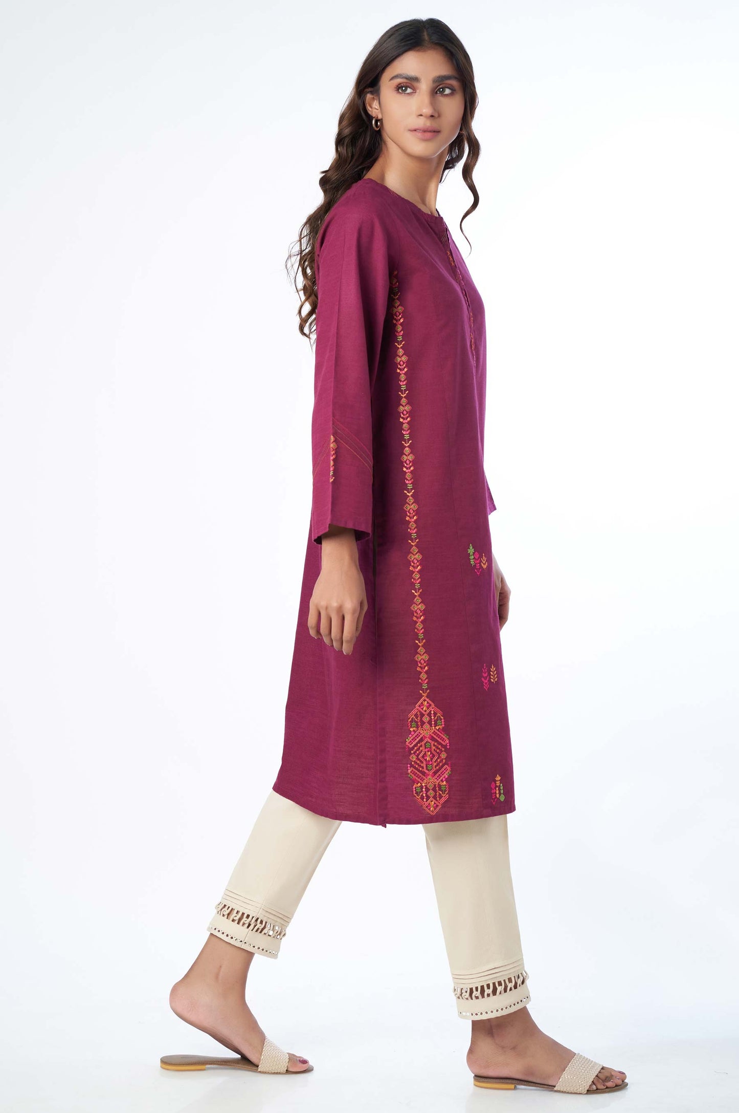 Stitched 1 Piece Embroidered Khaddar Shirt