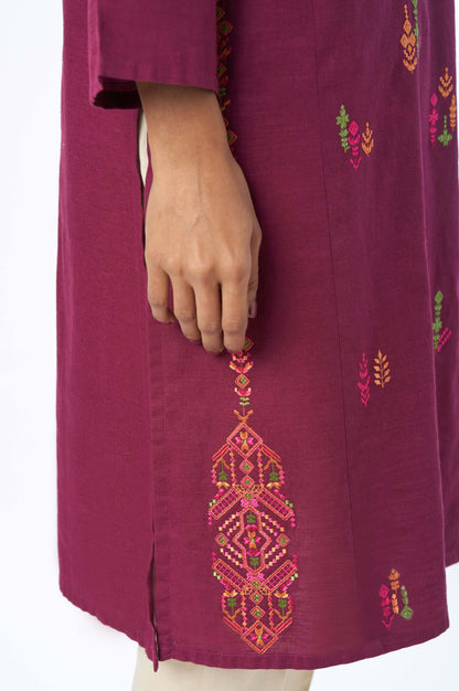 Stitched 1 Piece Embroidered Khaddar Shirt