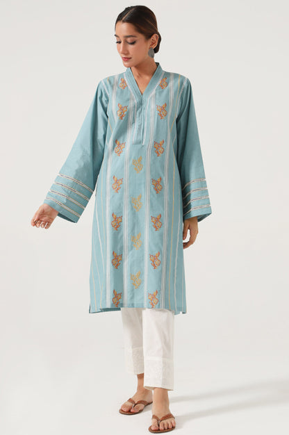 Stitched 1 Piece Embroidered Cambric Shirt