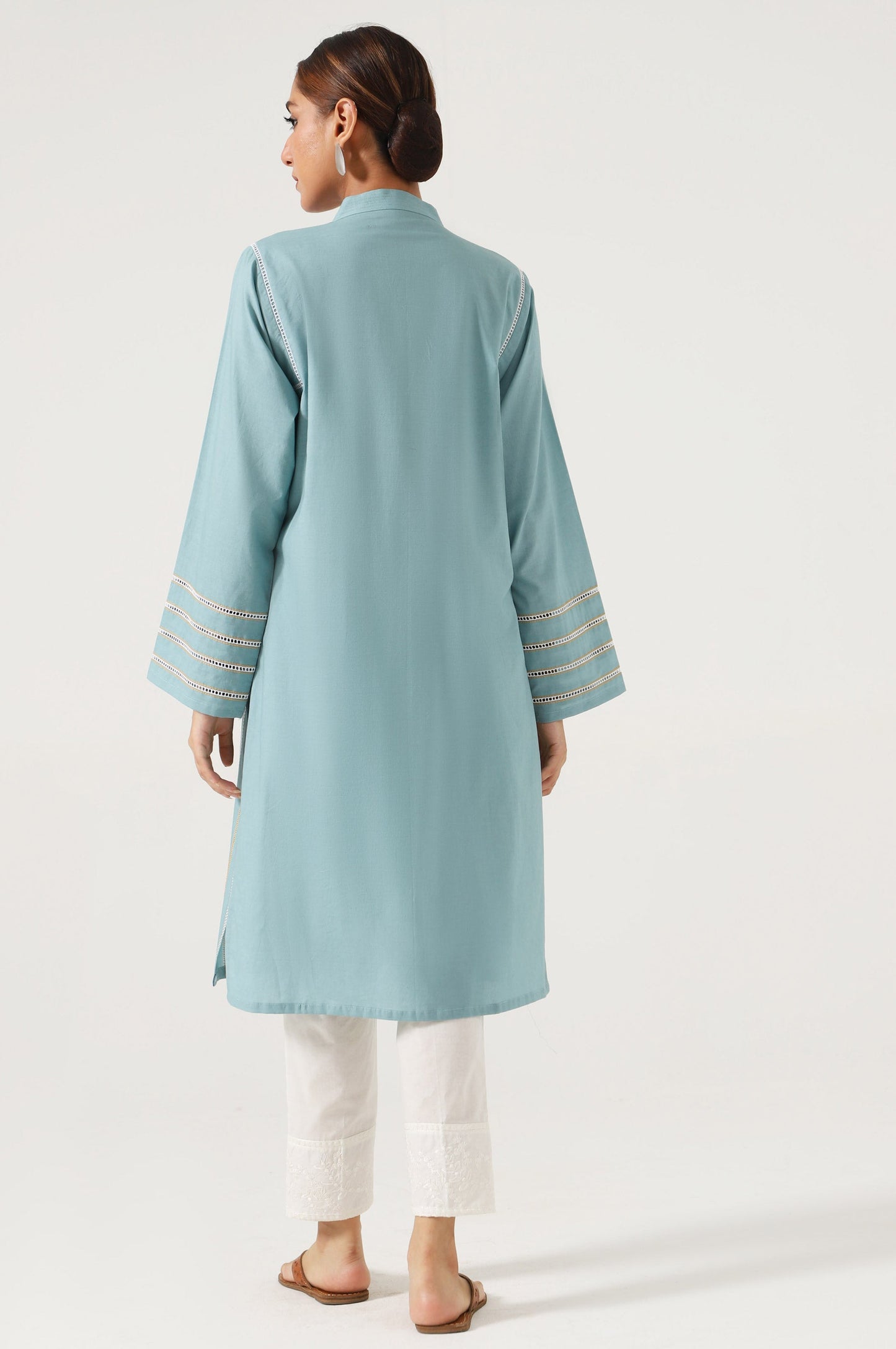 Stitched 1 Piece Embroidered Cambric Shirt