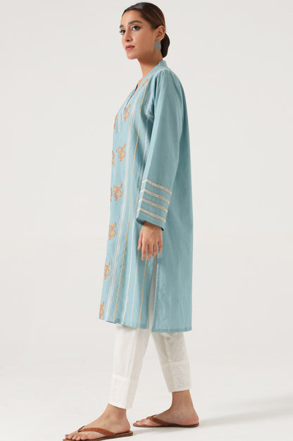 Stitched 1 Piece Embroidered Cambric Shirt