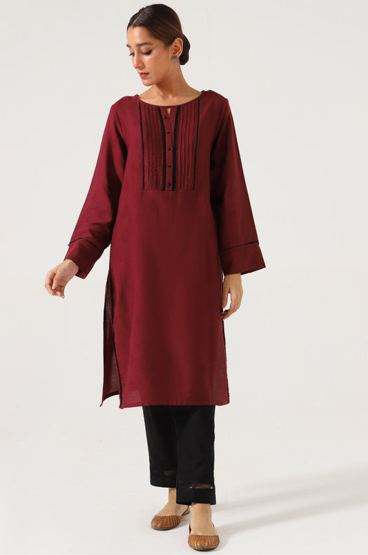 Stitched 1 Piece Stylized Satin Jacquard Shirt