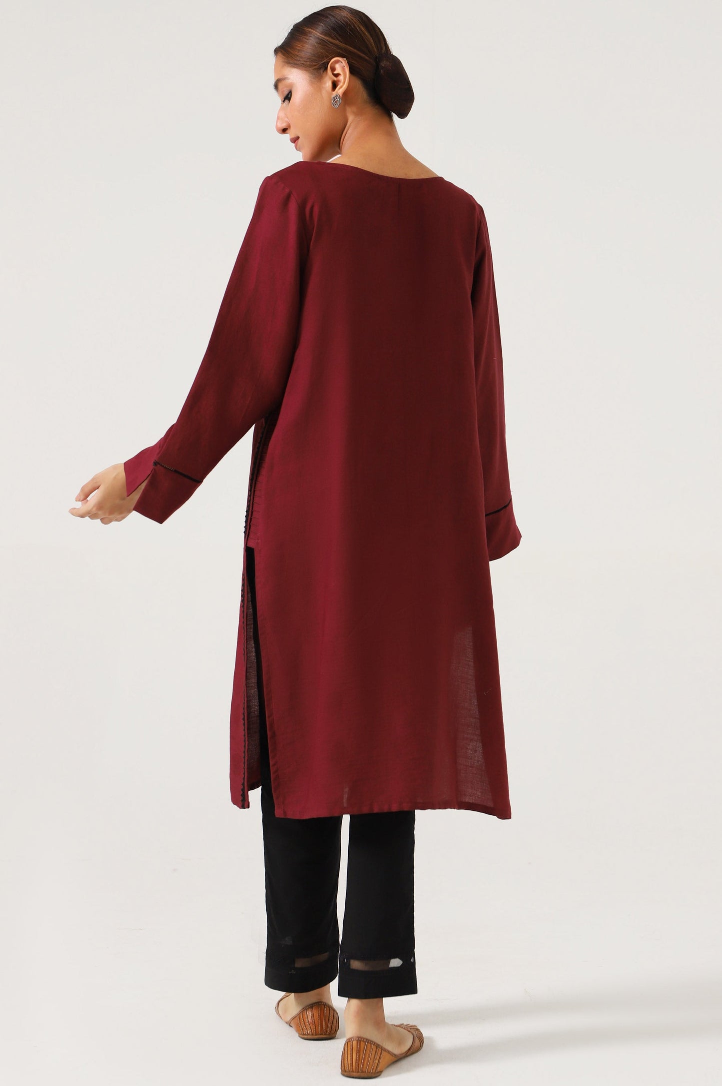 Stitched 1 Piece Stylized Satin Jacquard Shirt