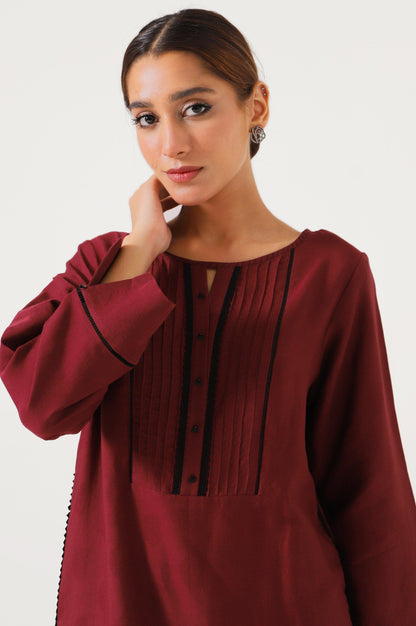 Stitched 1 Piece Stylized Satin Jacquard Shirt