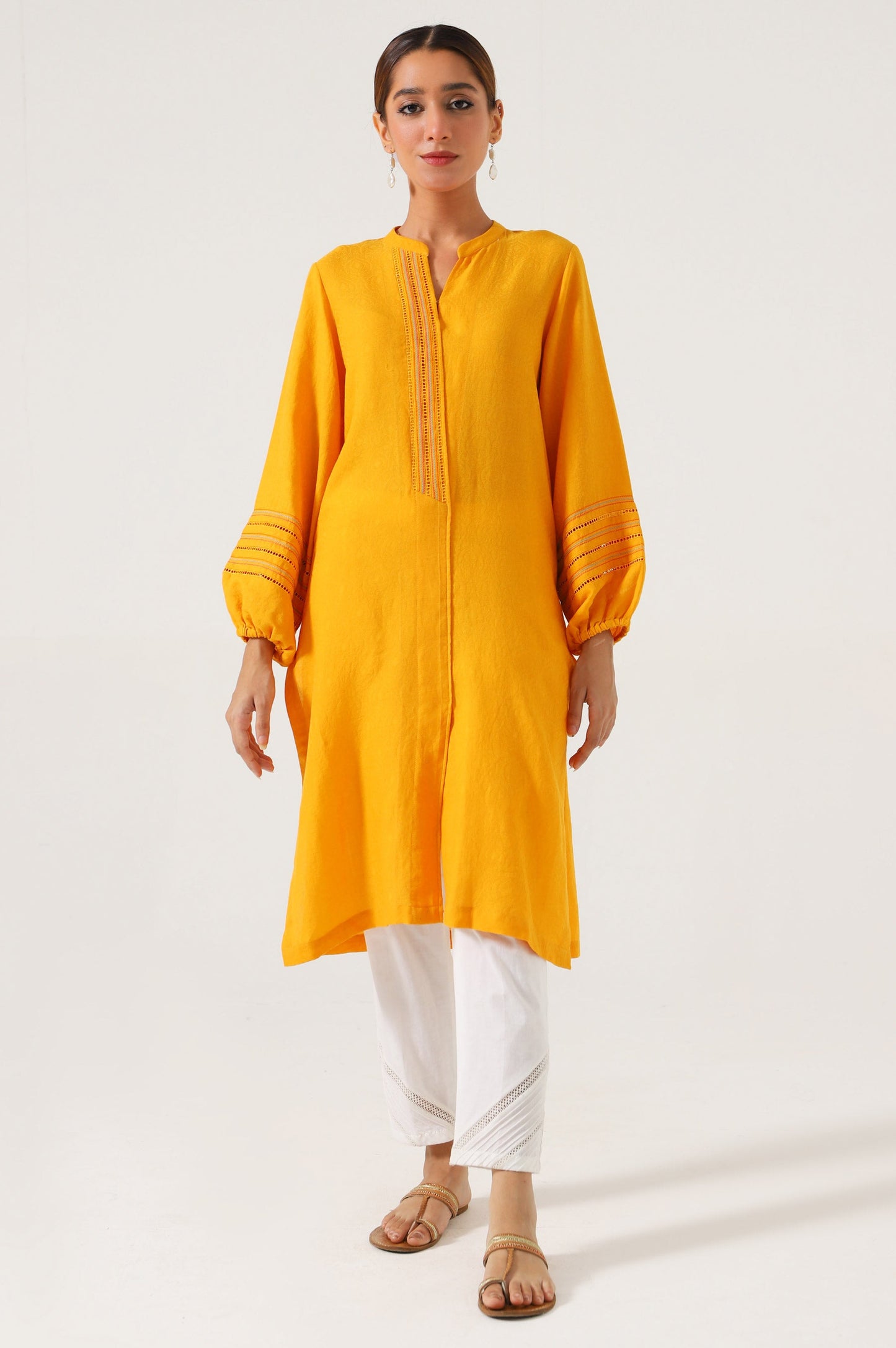 Stitched 1 Piece Satin Jacquard Outfit