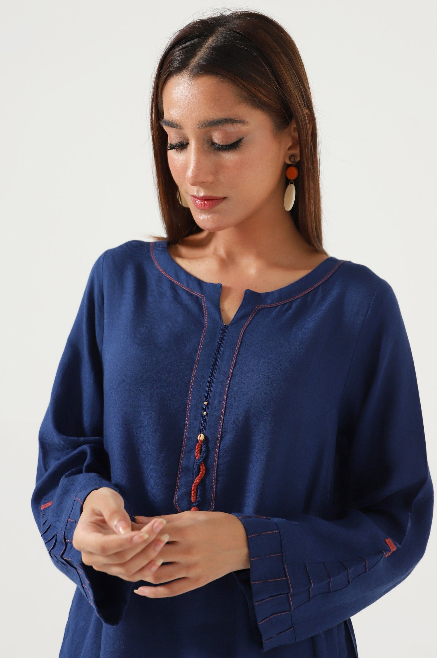 Stitched 1 piece Satin Jacquard