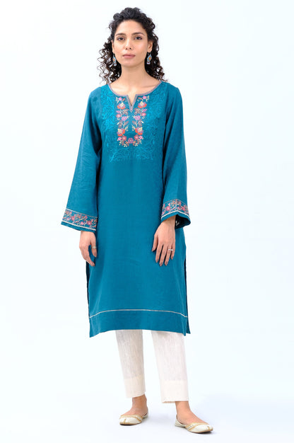 Stitched 1 piece Satin Jacquard Shirt