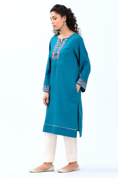 Stitched 1 piece Satin Jacquard Shirt