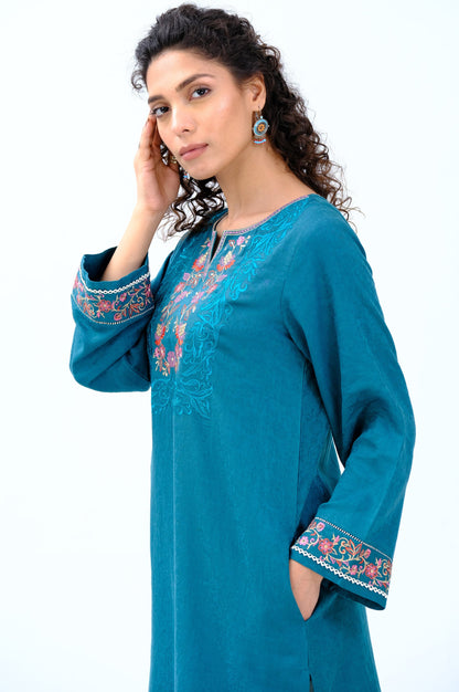 Stitched 1 piece Satin Jacquard Shirt