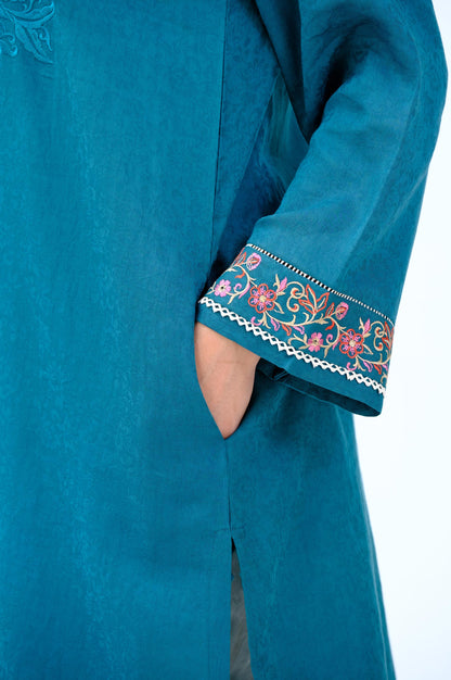 Stitched 1 piece Satin Jacquard Shirt