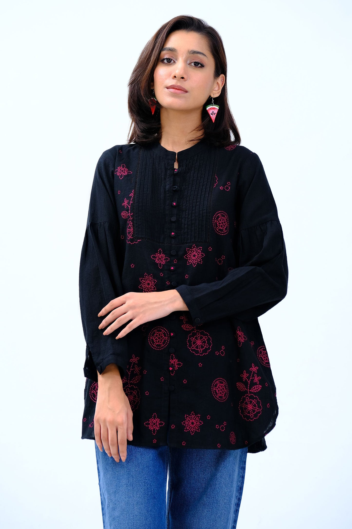 Stitched 1 Piece Embroidered Khaddar Top